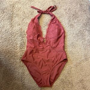 Lace one piece swim suit